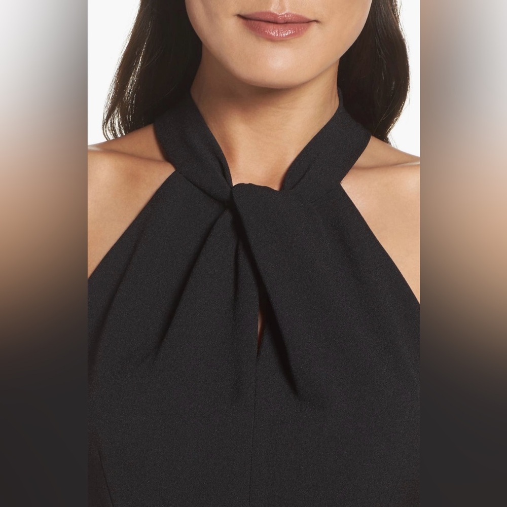 NEW w/o Tags Julia Jordan Black Halter Neck Wide Leg Jumpsuit Size 10 - Picture 4 of 12
